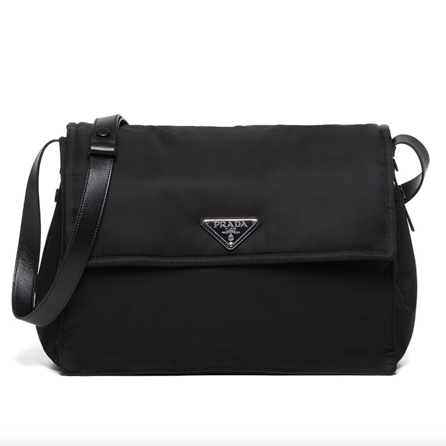 Re Nylon Shoulder Bag in Black - Prada