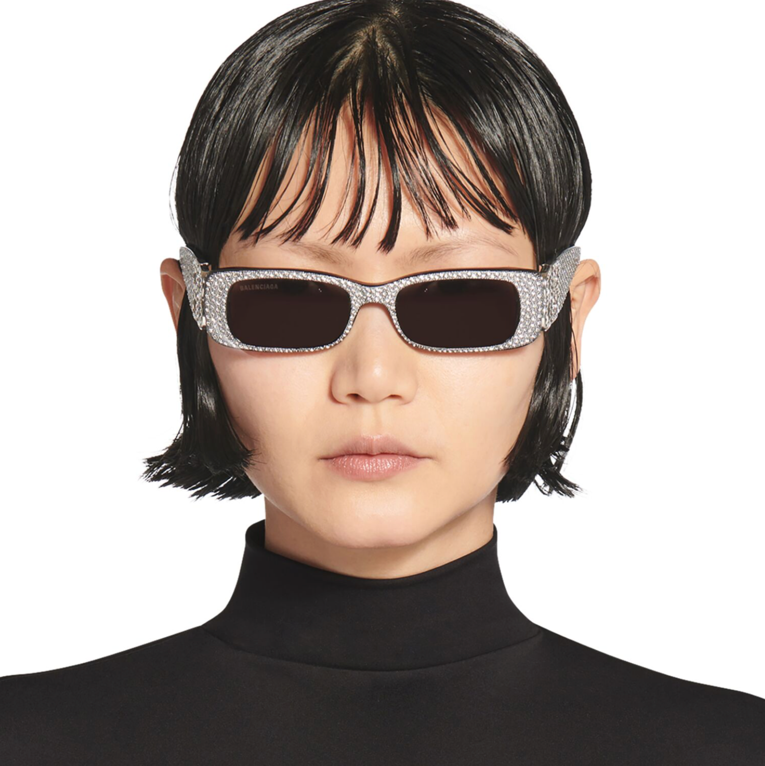 Balenciaga Dynasty Rectangular Sunglasses in Rhinestones Balenciaga Dynasty Rectangular Sunglasses in Rhinestones