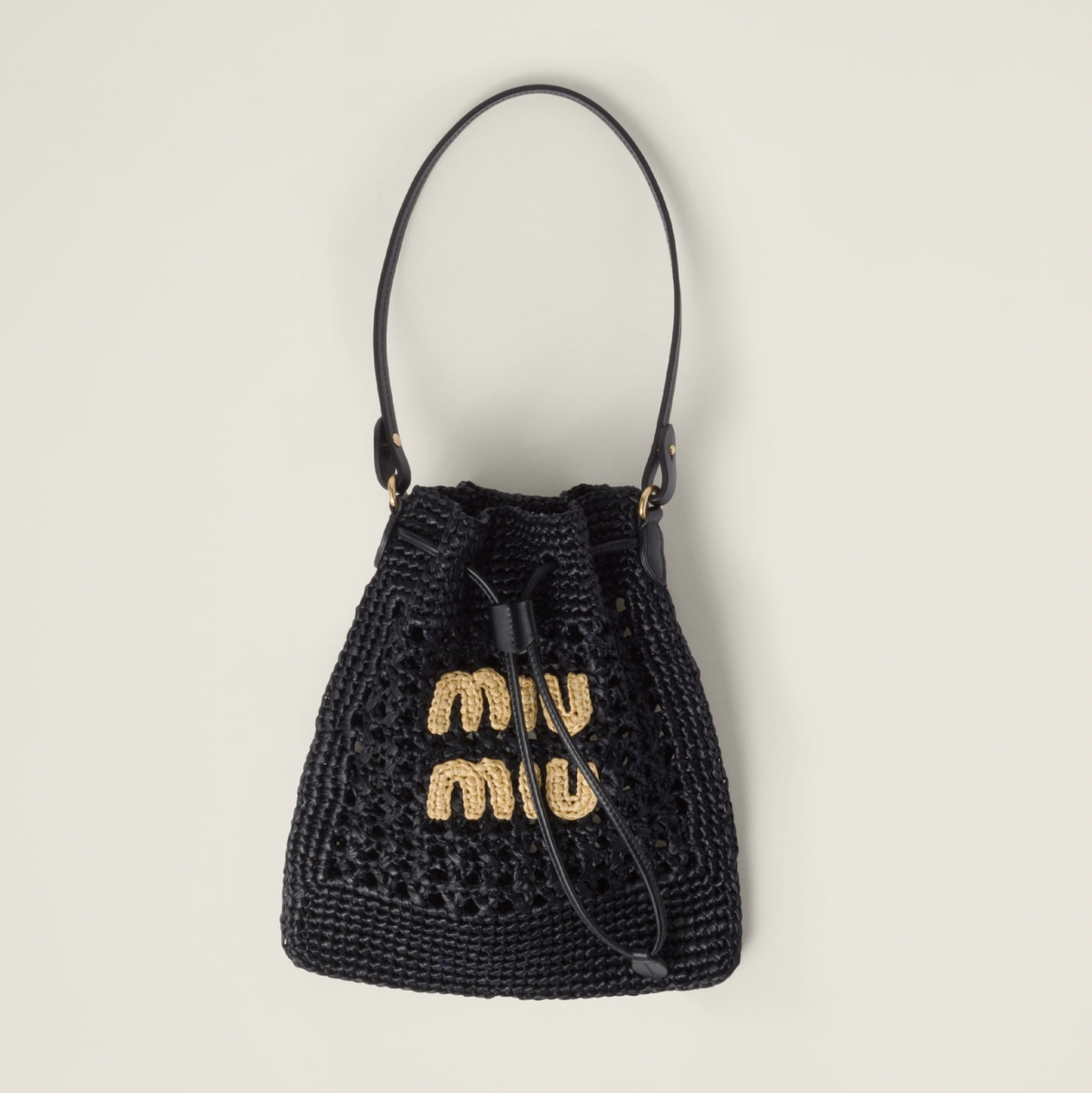 WOVEN FABRIC MINI BAG BLACK TAN