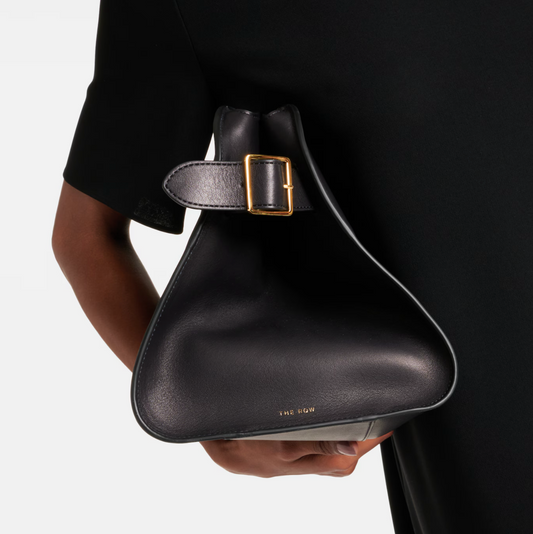 MARGAUX EW LEATHER CLUTCH - BLACK