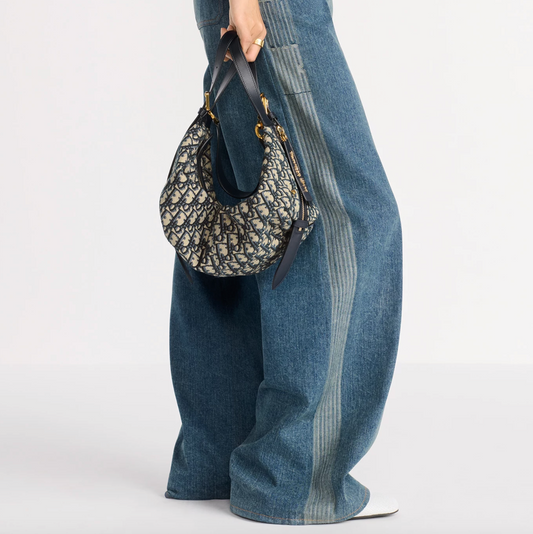 D-JOURNEY MEDIUM BAG - BLUE OBLIQUE JACQUARD