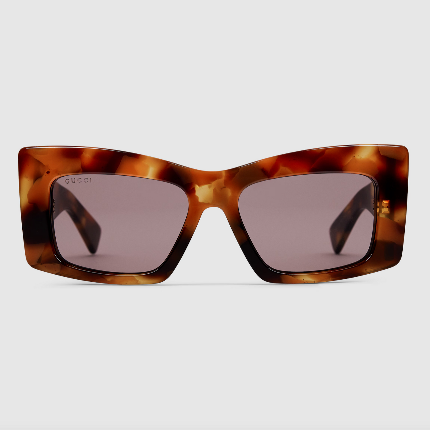 SQUARE FRAME SUNGLASSES - LIGHT BROWN