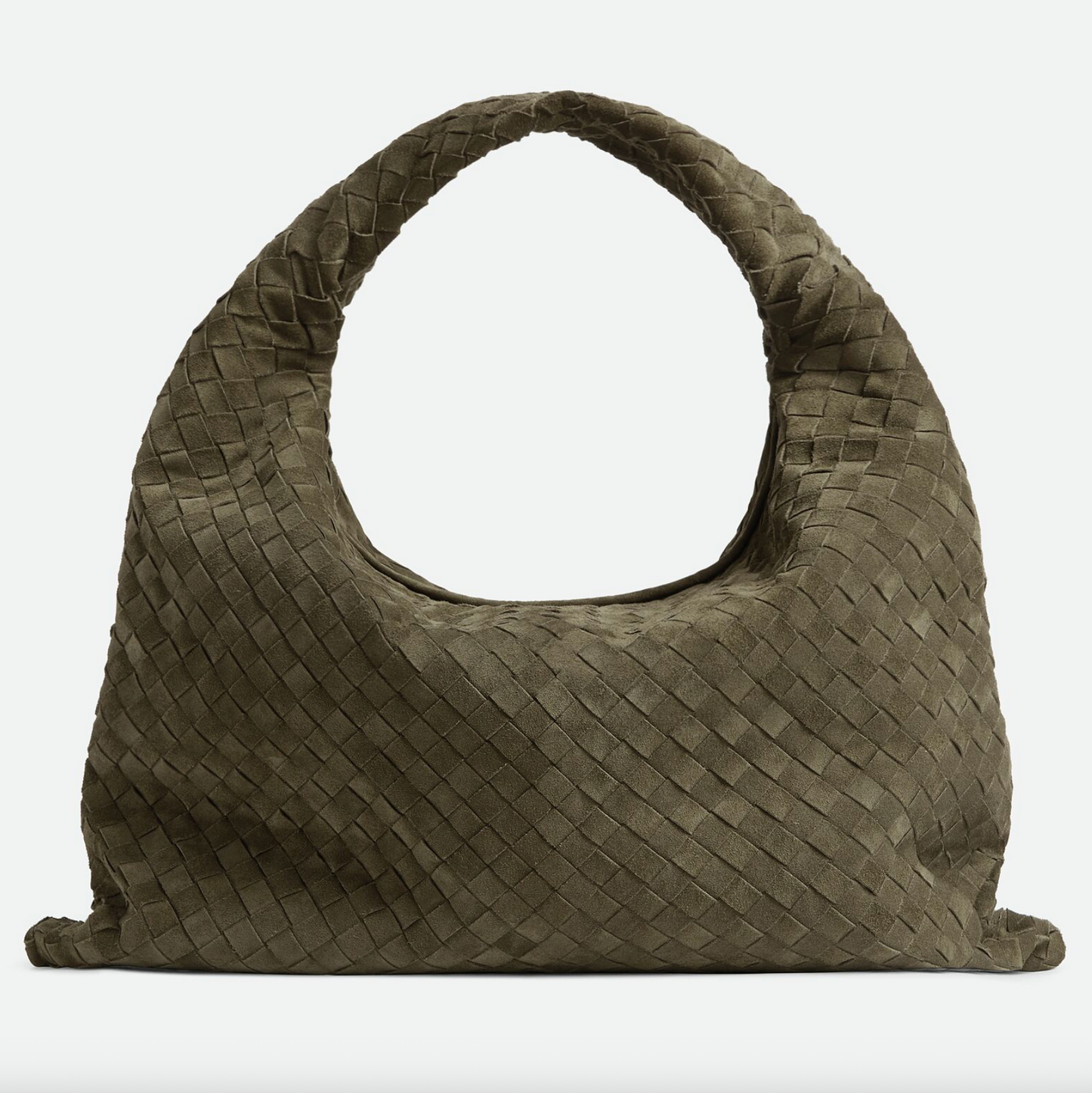 LARGE HOP SUEDE SHOULDER BAG - OLIVE GREEN