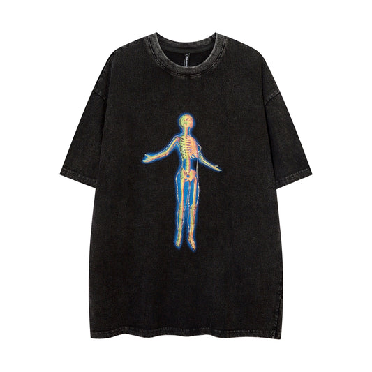 "SKELETON" AMERICAN VINTAGE DISTRESSED TEE
