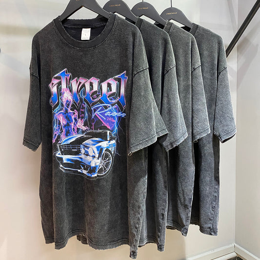 "STREET RACER" AMERICAN VINTAGE DISTRESSED TEE