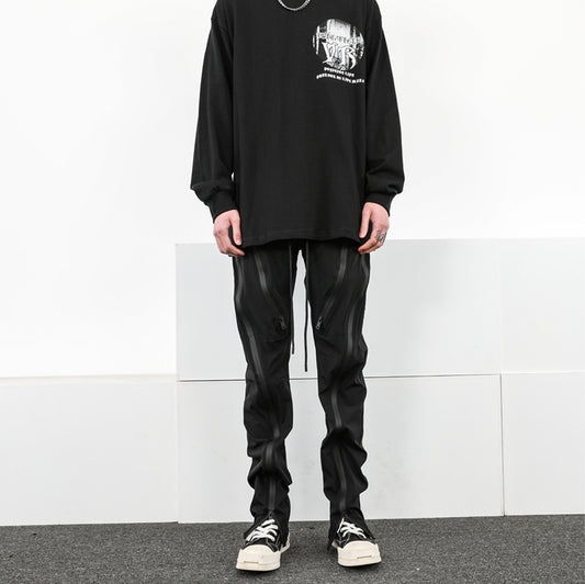 SLIM-CUT TECHNICAL PANTS - BLACK/ NAVY BLUE