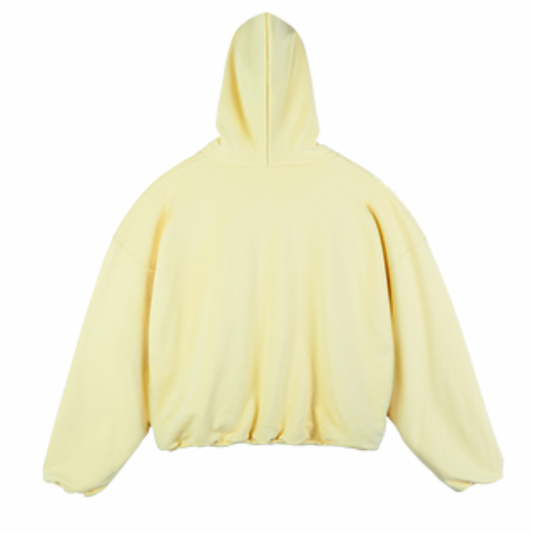 DF17 640G OVERSIZED DOUBLE LAYER FLEECED HOODIE - YELLOW