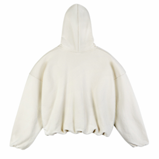 DF17 640G OVERSIZED DOUBLE LAYER FLEECED HOODIE - CLOUD WHITE