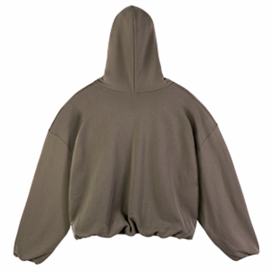 DF17 640G OVERSIZED DOUBLE LAYER FLEECED HOODIE - BROWN