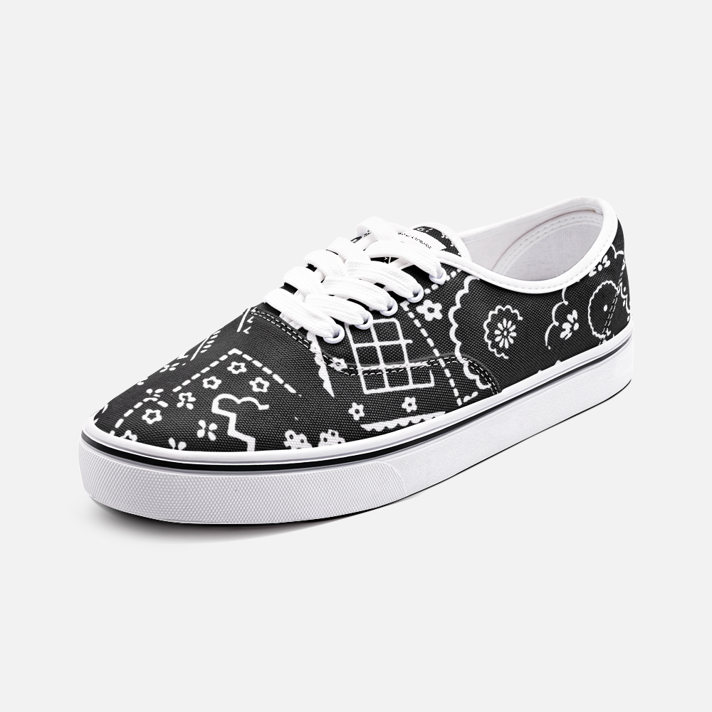 PAISLEY CANVAS SHOES BLACK