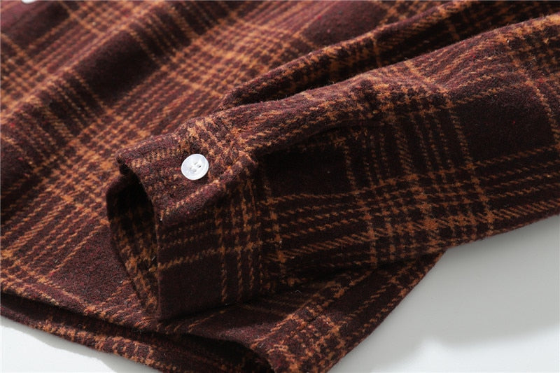 Men's Check Overshirt in Wool Fitted Flannel Rad by Radgang