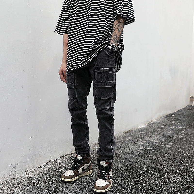 Cargo Pants Jeans To Wear With Jordan Men Baggy Pants Loose Cargo