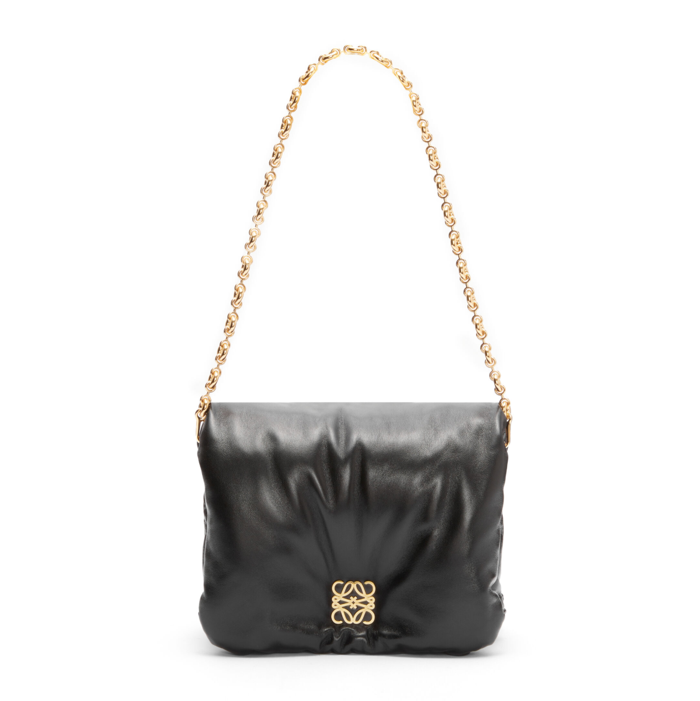 Buy Loewe Puffer Goya bag in black shiny nappa lambskin at the
