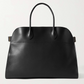 MARGAUX 17 BUCKLED LEATHER TOTE - BLACK