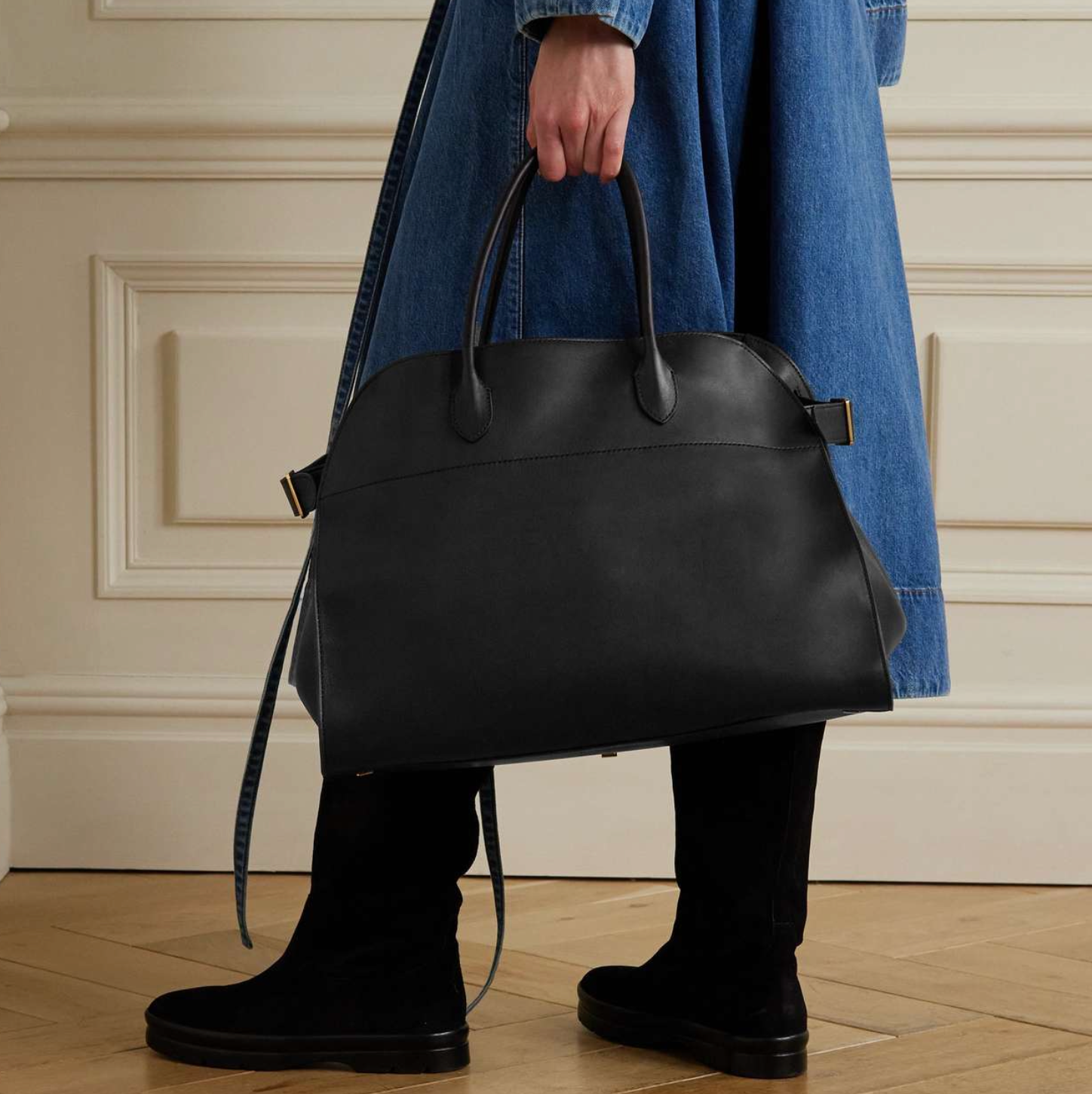 Margaux 17 buckled suede tote