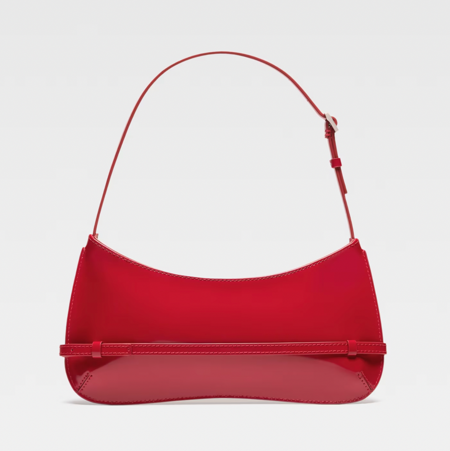 Jacquemus Le Bisou Belted Shoulder Bag in red | RADPRESENT Jacquemus Le Bisou Belted Shoulder Bag in red | RADPRESENT