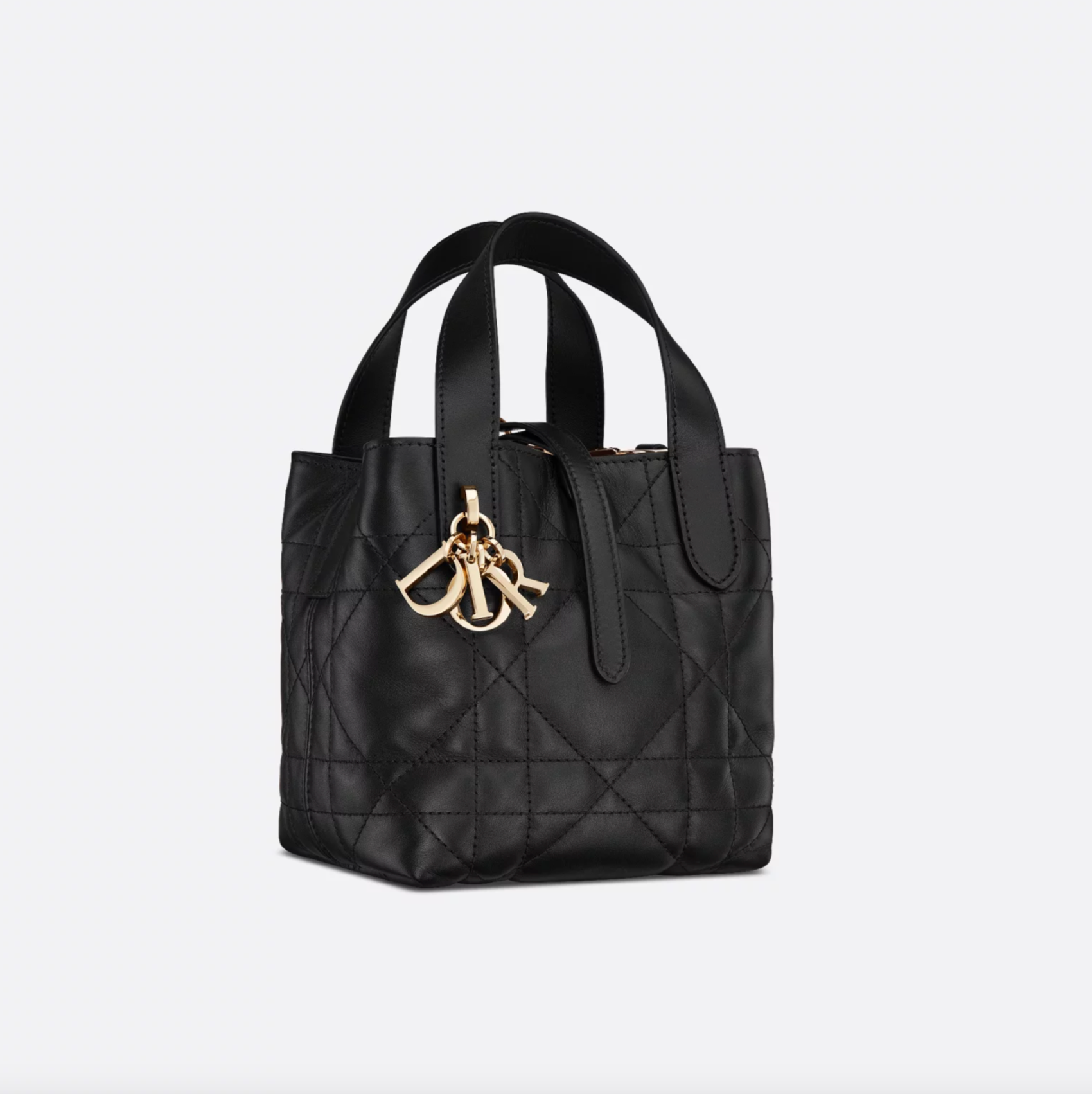 TOUJOURS VERTICAL NANO TOTE BAG - BLACK MACROCANNAGE CALFSKIN