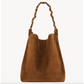 AMALIA TOTE IN SUEDE - WARM CARAMEL COGNAC