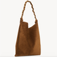 AMALIA TOTE IN SUEDE - WARM CARAMEL COGNAC
