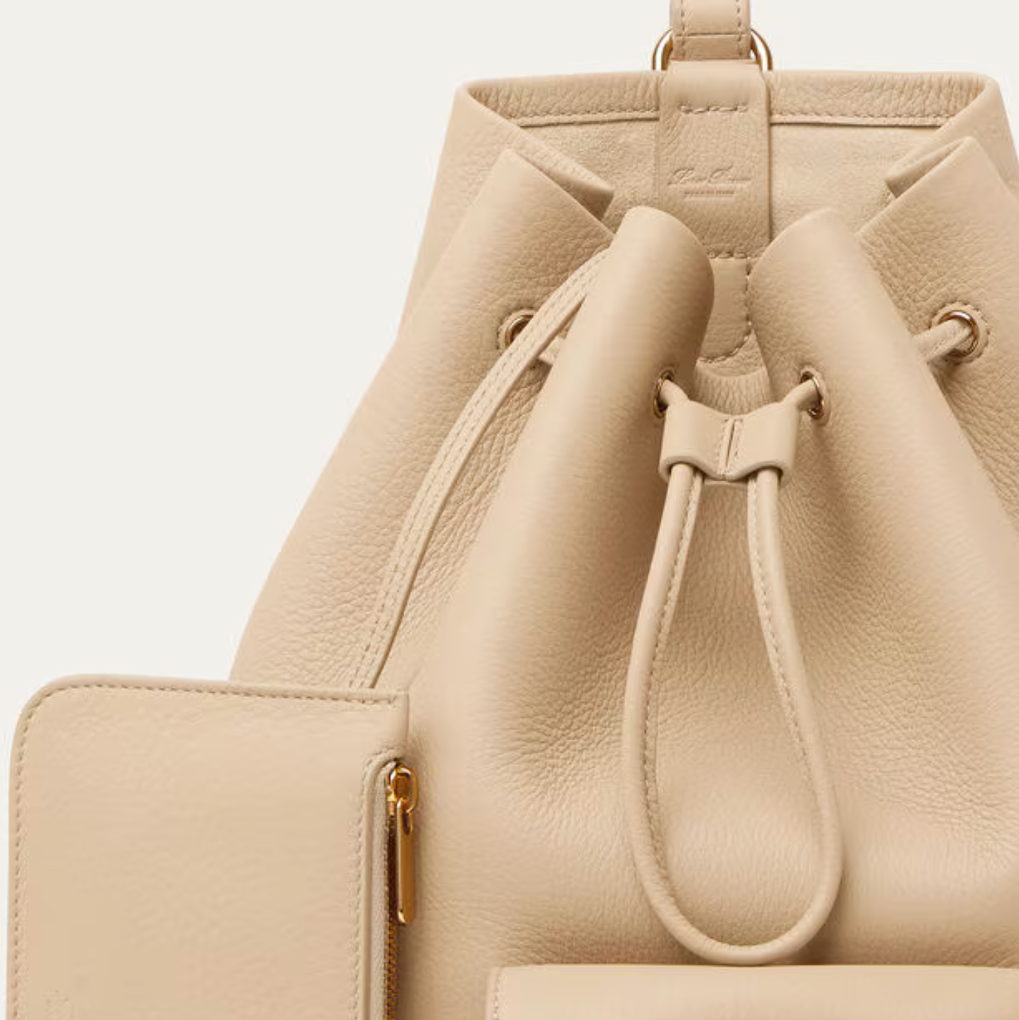 drawstring backpack faux leather Loro Piana