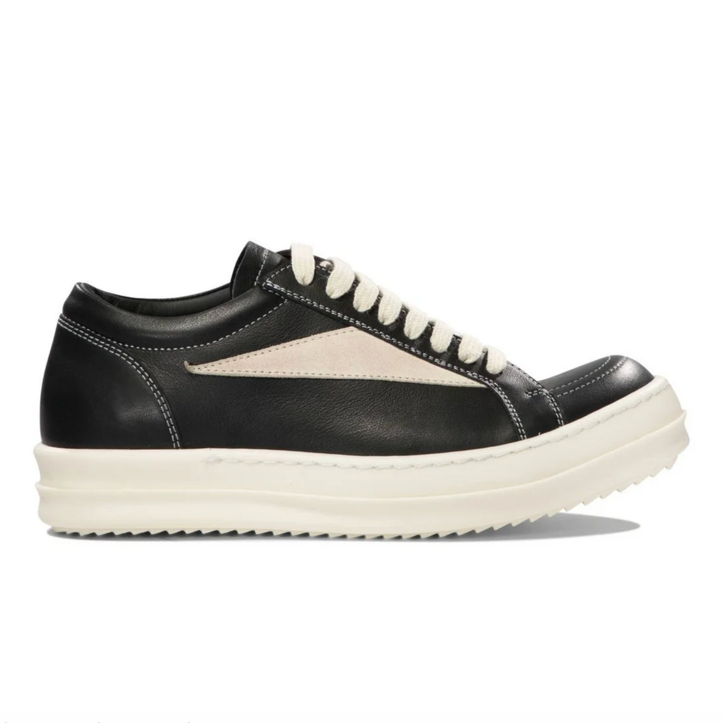 DRKSHDW LEATHER VINTAGE LOW-TOP SNEAKERS - BLACK