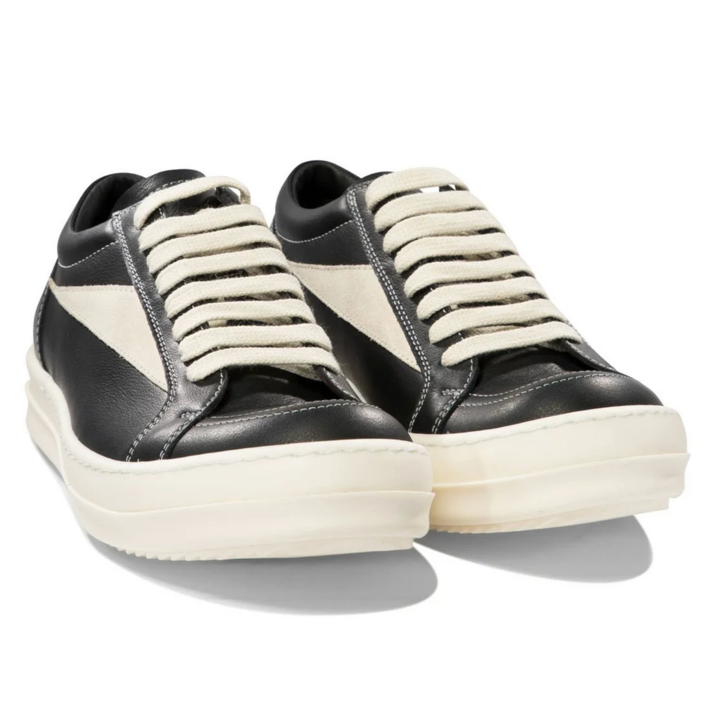 DRKSHDW LEATHER VINTAGE LOW-TOP SNEAKERS - BLACK