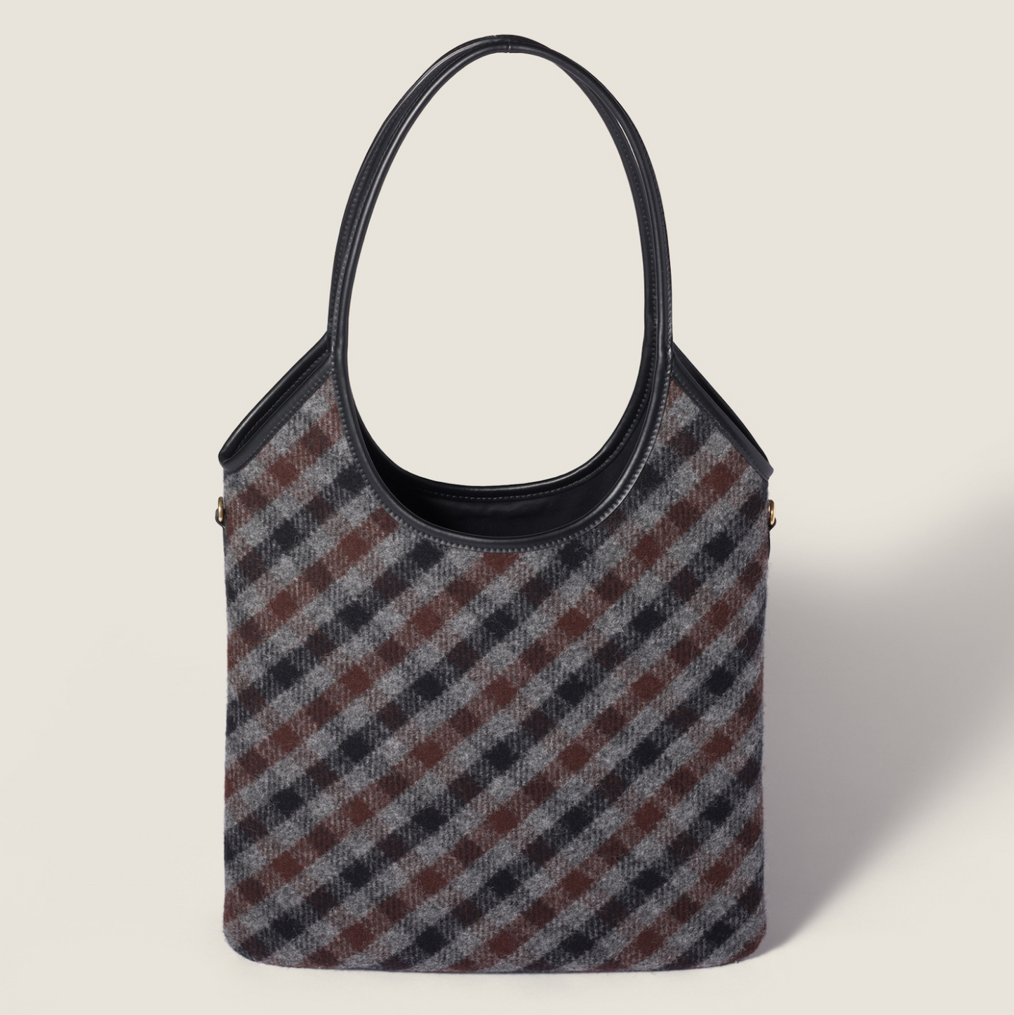 IVY PLAID BAG - SLATE GREY/ COCOA BROWN