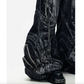 DECONSTRUCTED EXAGGERATED FLARED PATCHWORK JEANS - WASHED BLACK