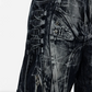 DECONSTRUCTED EXAGGERATED FLARED PATCHWORK JEANS - WASHED BLACK