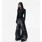 DECONSTRUCTED EXAGGERATED FLARED PATCHWORK JEANS - WASHED BLACK