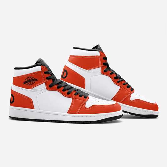RAD SKYWALKER LEATHER MID TOP SNEAKERS - RED