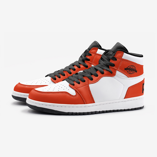 RAD SKYWALKER LEATHER MID TOP SNEAKERS - RED