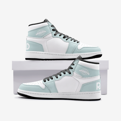 RAD SKYWALKER LEATHER MID TOP SNEAKERS - LIGHT LIME-WHITE