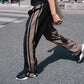 Influencers Style Side Stripe Straight Legs Split Track Pants