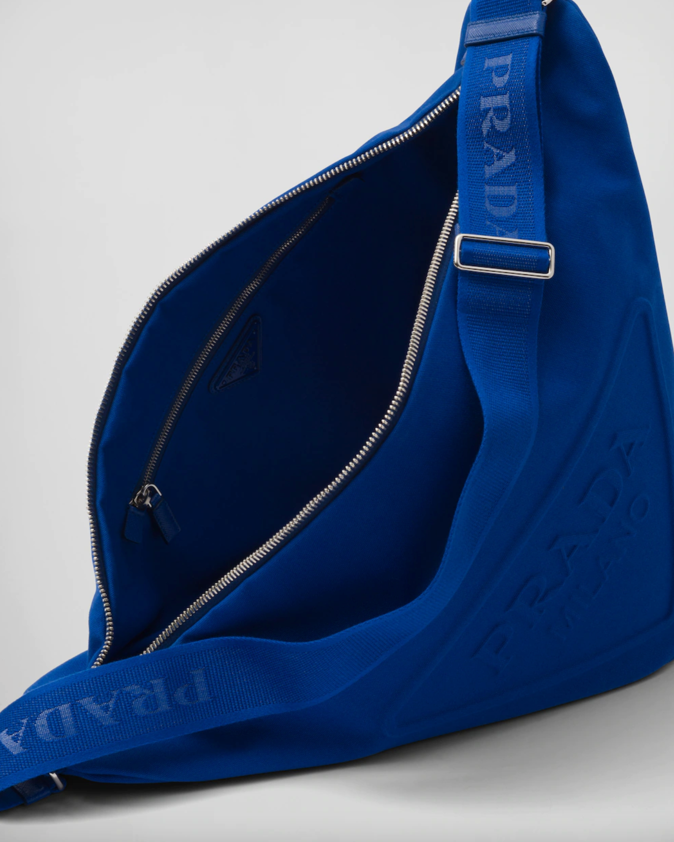 CANVAS TRIANGLE SHOULDER BAG LARGE - COBALT BLUE