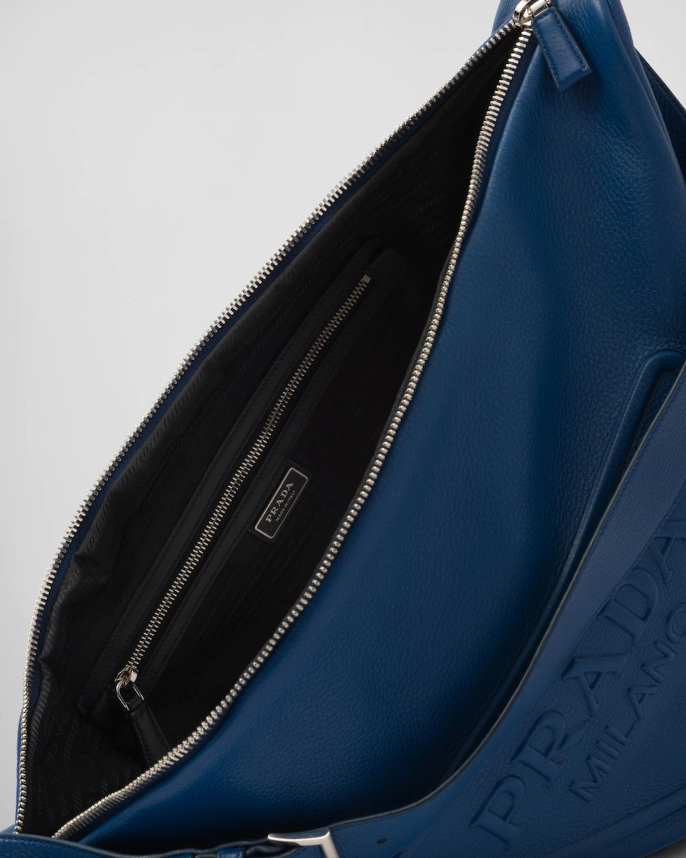 Prada blue leather sales bag