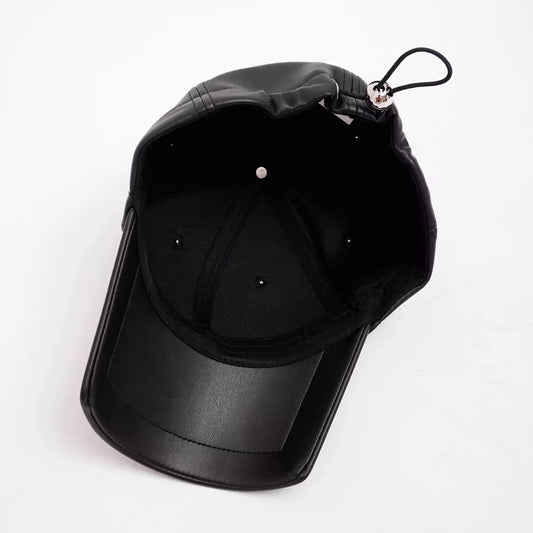C.T. LEATHER BASEBALL CAP WITH CROPPED TONGUE