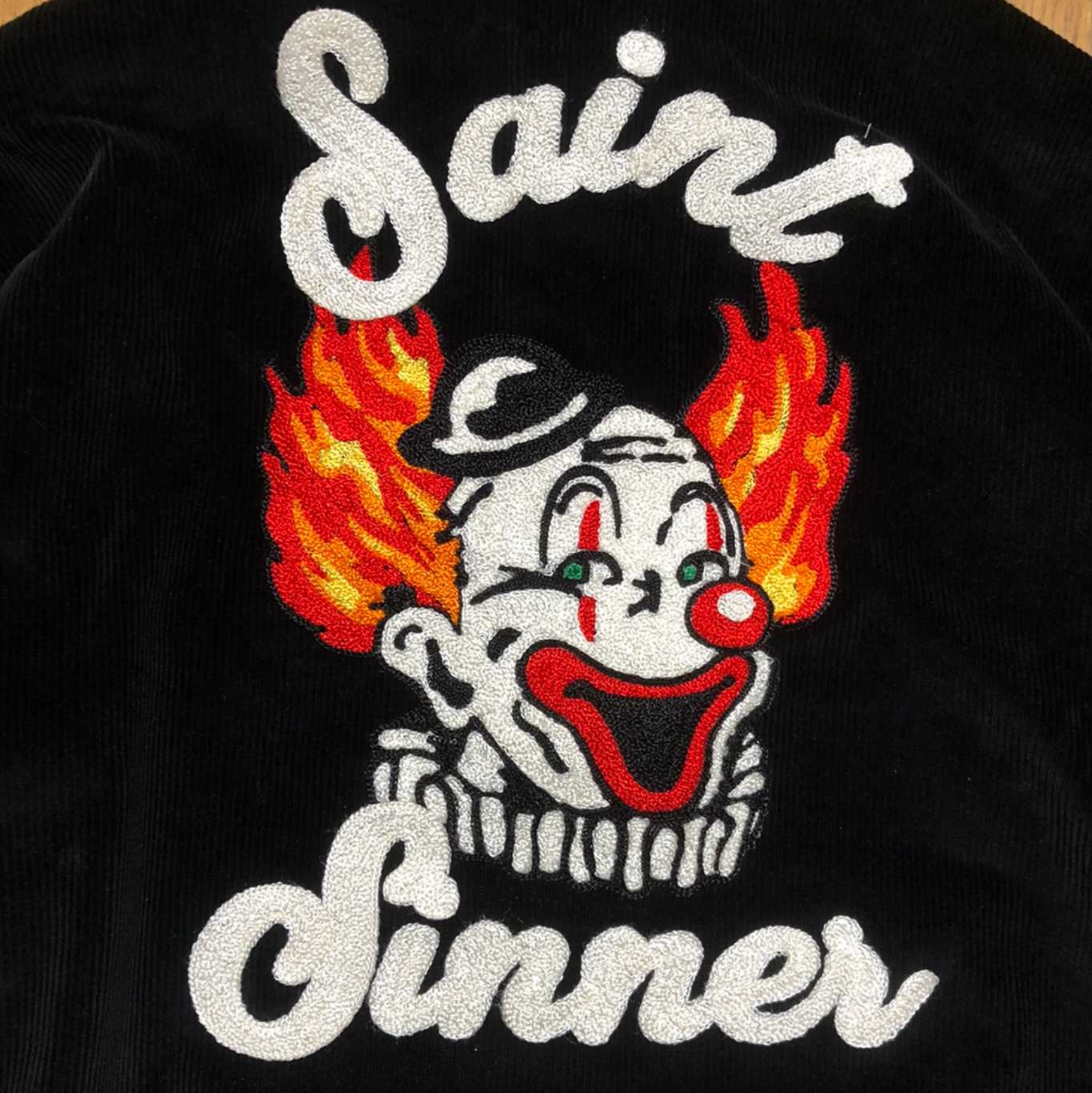 Saint Michael Sinner's Circus Corduroy Embroidered Bomber Jacket