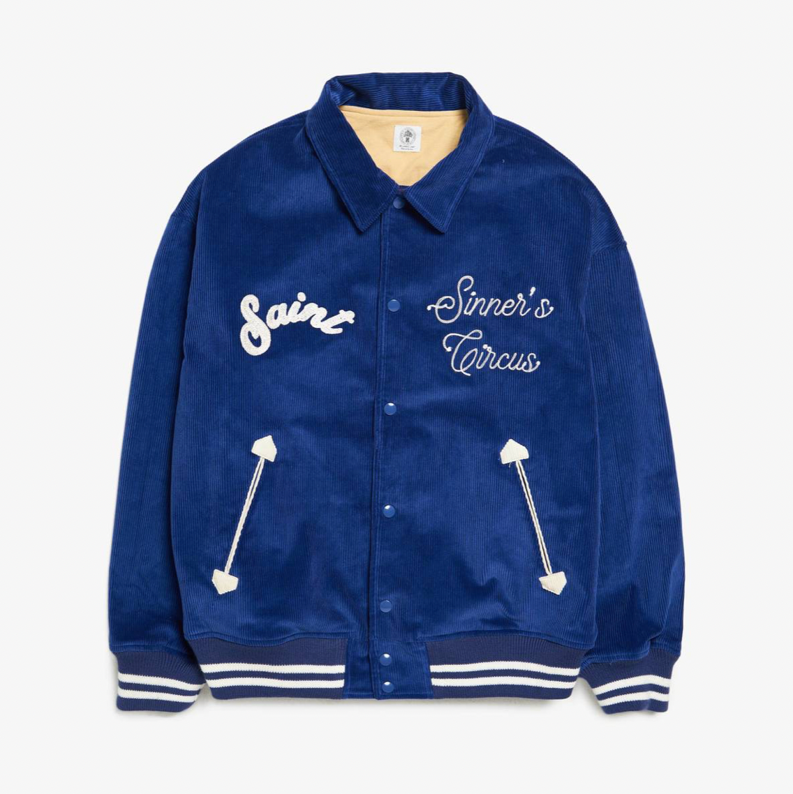 Saint Michael Sinner's Circus Corduroy Embroidered Bomber Jacket