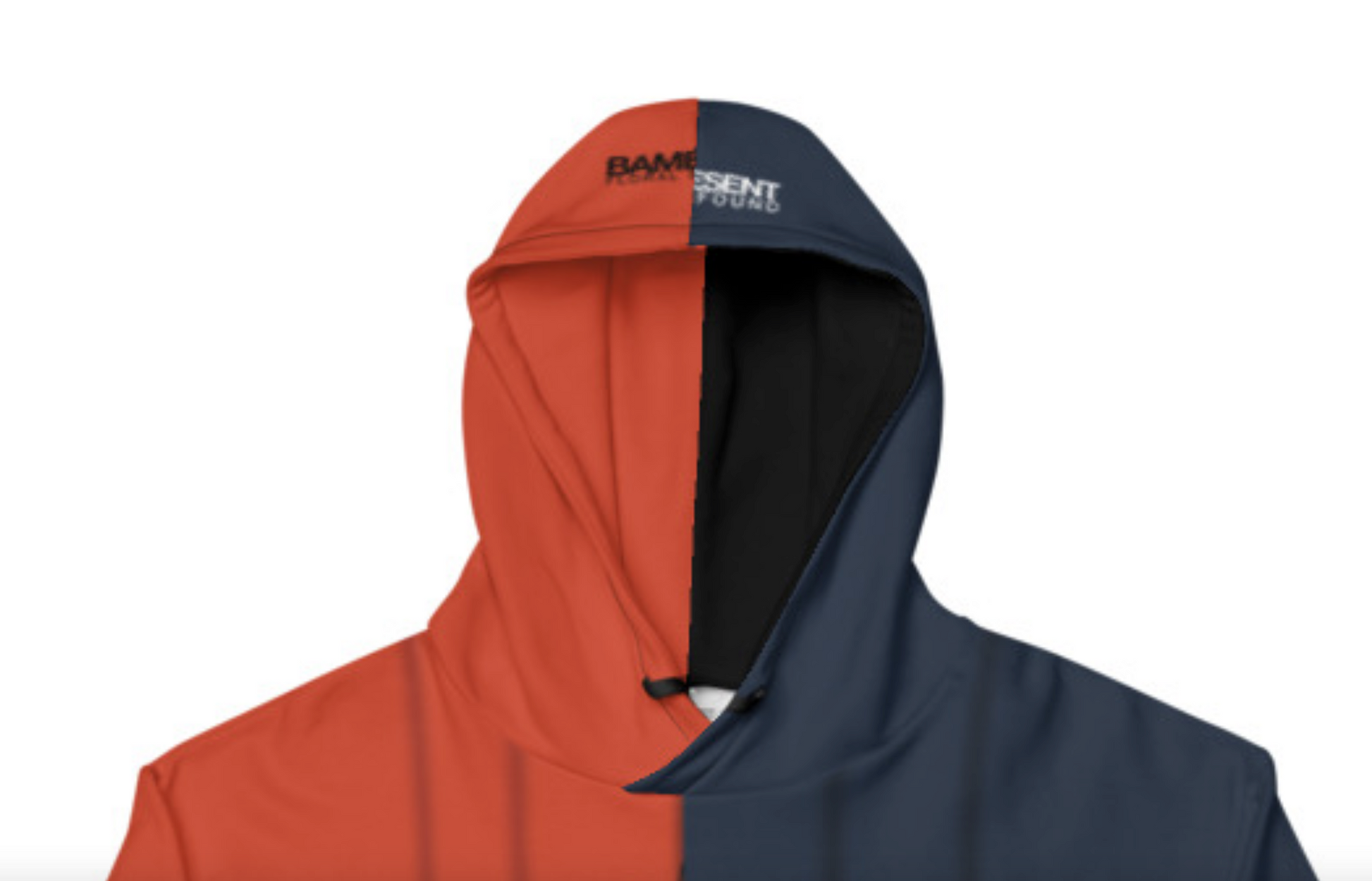 Red and sales black split hoodie