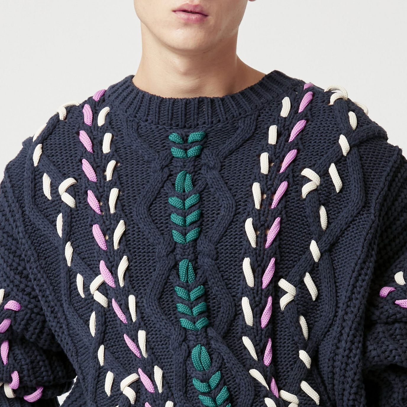ZOLAN CABLE KNIT SWEATER - Main Image