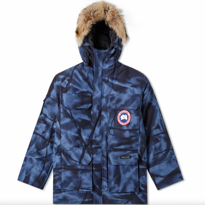 Canada Goose Expedition Parka in abstract blue camouflage Down Jacket RADPRESENT