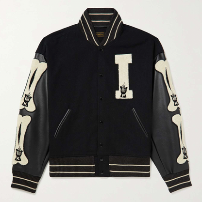 Kapital Faux Leather and Wool-Blend Varsity Jacket - RADPRESENT Kapital Faux Leather and Wool-Blend Varsity Jacket - RADPRESENT