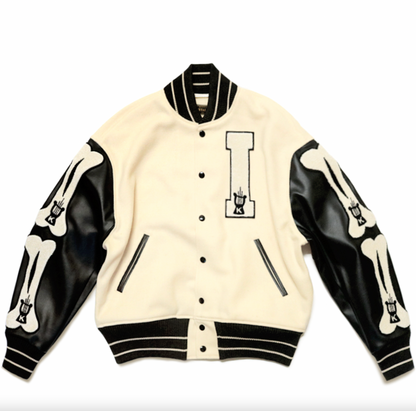 All white varsity clearance jacket