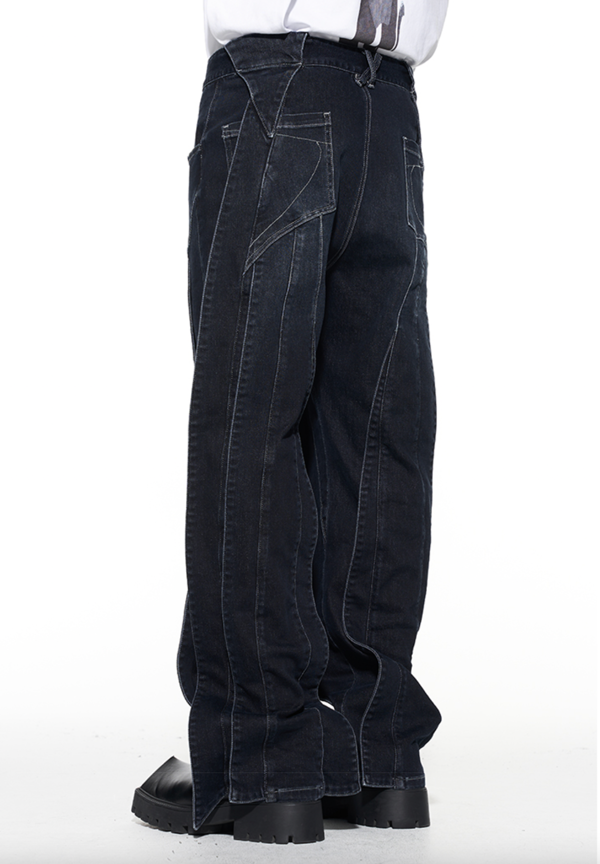Black denim jeans baggy Clearance