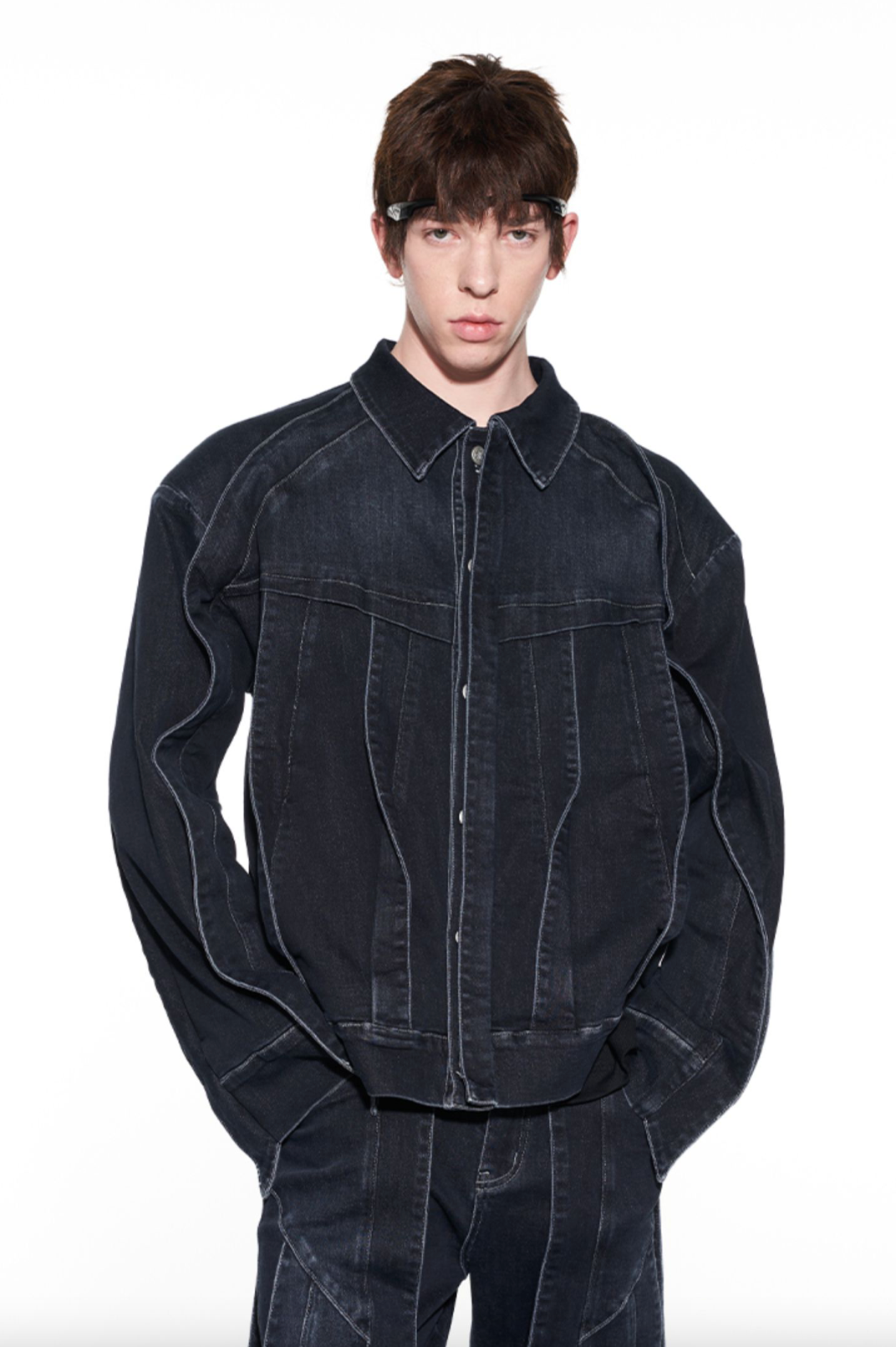 Multi-Layered Panels Denim Jacket | Hype Streetwear - RADPRESENT Multi-Layered Panels Denim Jacket | Hype Streetwear - RADPRESENT