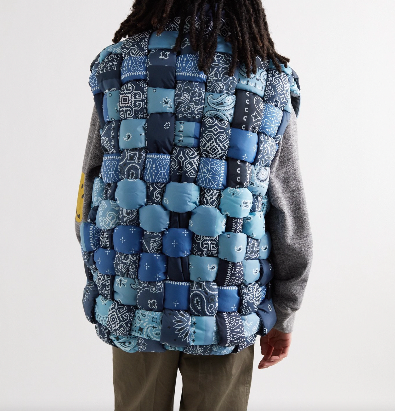 Kapital Bandana Print Nylon keel weaving Vest Shell Gilet Hype Streetwear Collection 2 Blue