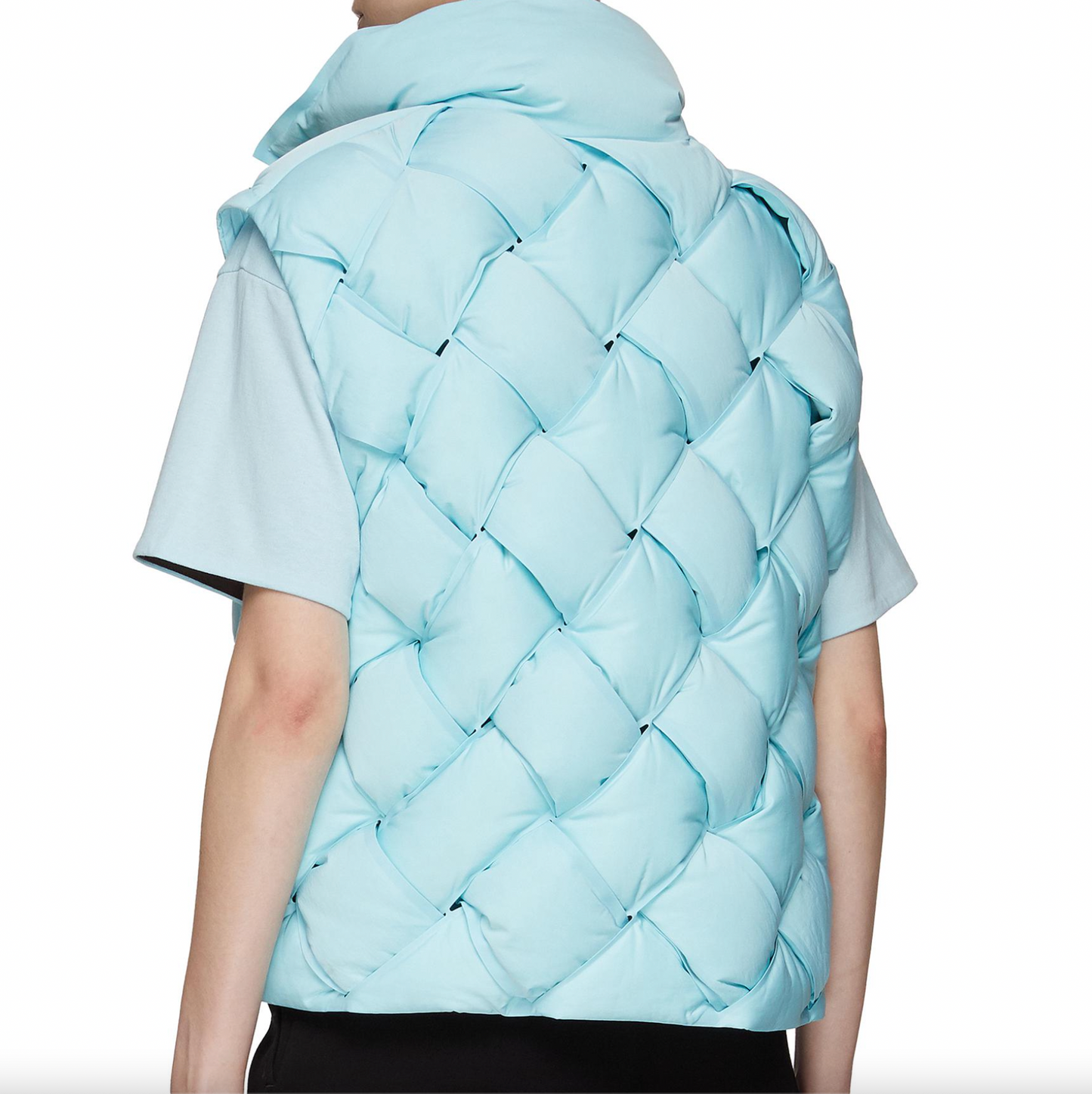 INTRECCIATO PADDED SHELL GILET - PALE BLUE
