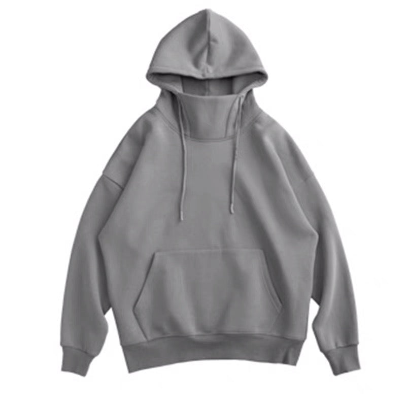 HIGH COLLAR OVERSIZED PULLOVER HOODIE