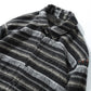 STRIPED OVERSHIRT IN WOOL FLANNEL - GREY
